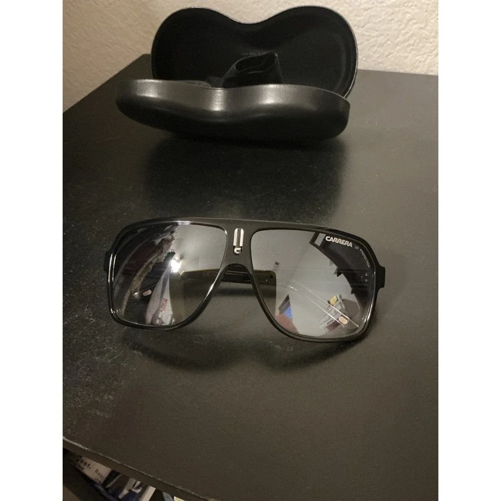 Carrera 27 Black Gray Oversized Navigator Sunglasses 62-10-130 Unisex Retro